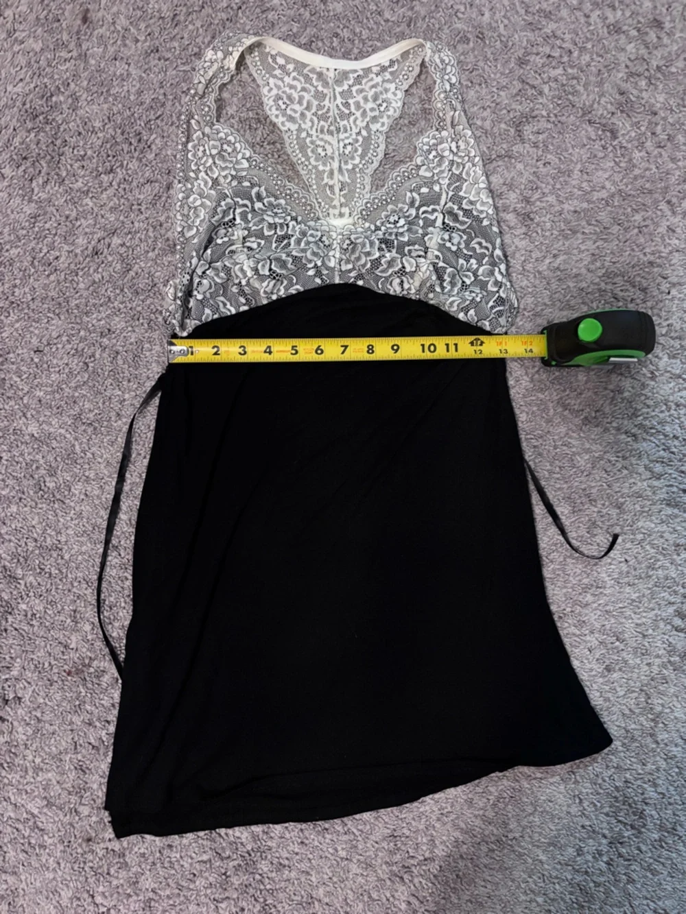 Adore Me Black and Ivory Lace Bodice Nightie Dress Size Large - Picture 12 of 13